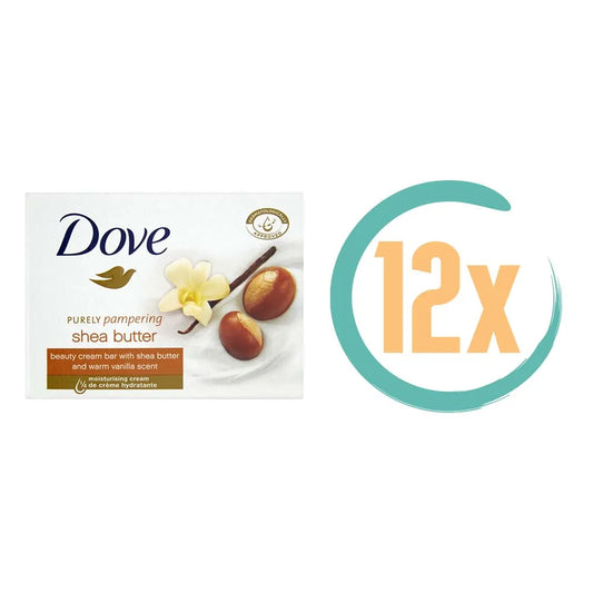 12x Dove Sheabutter Vanilla Cream Bar 100gr, VoordeligInslaan.nl