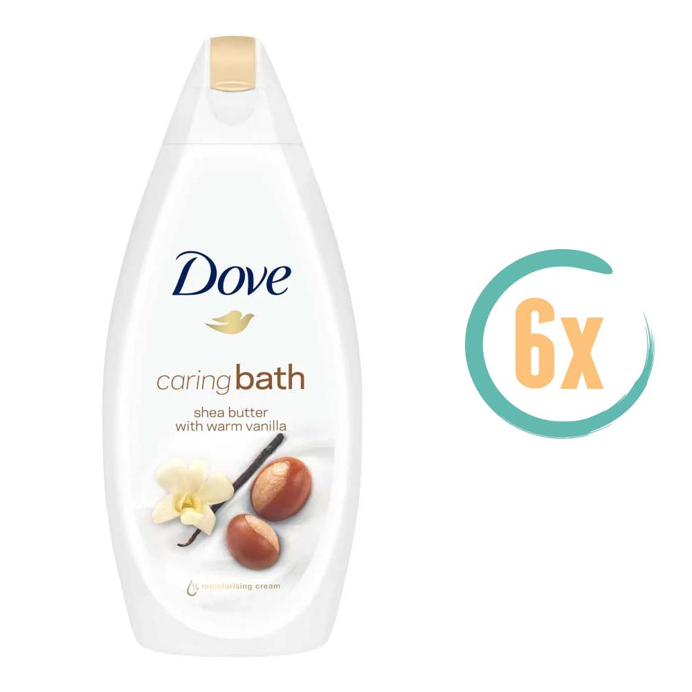 6x Dove Sheabutter & Vanilla Badcreme 500ml