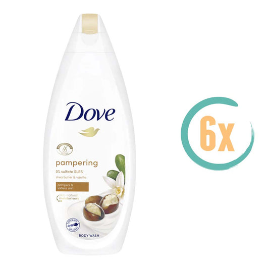 6x Dove Sheabutter & Vanilla Douchecrème 225ml