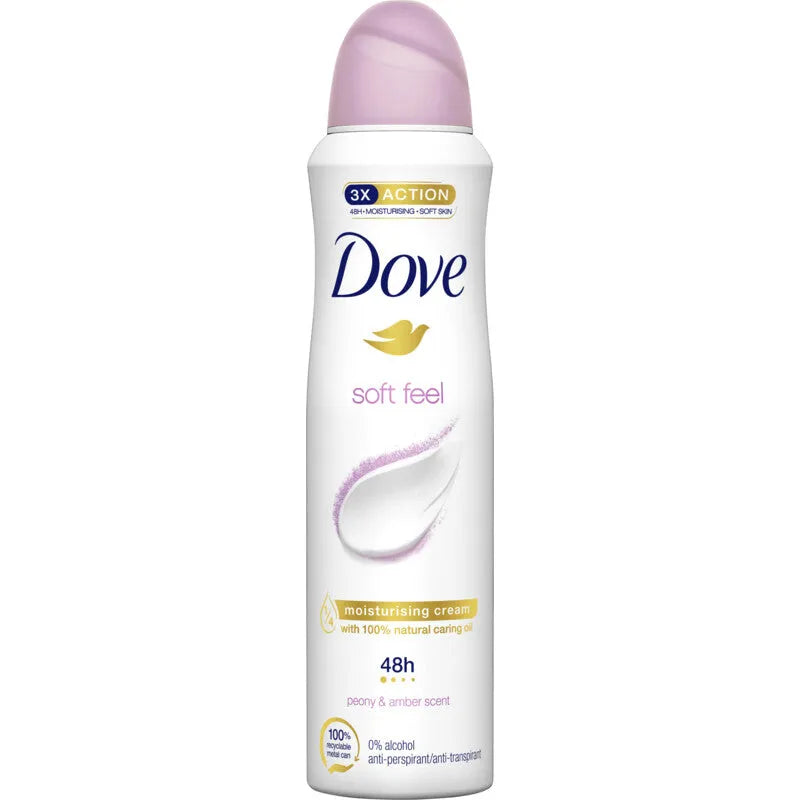 6x Dove Soft Feel Deospray 150ml, VoordeligInslaan.nl