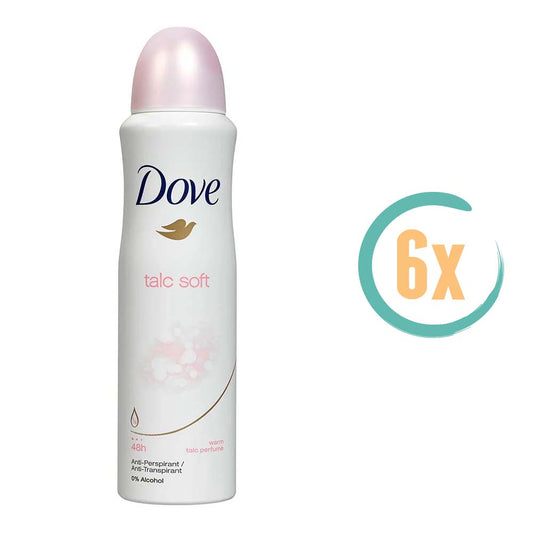 6x Dove Talc Soft Deospray 150ml