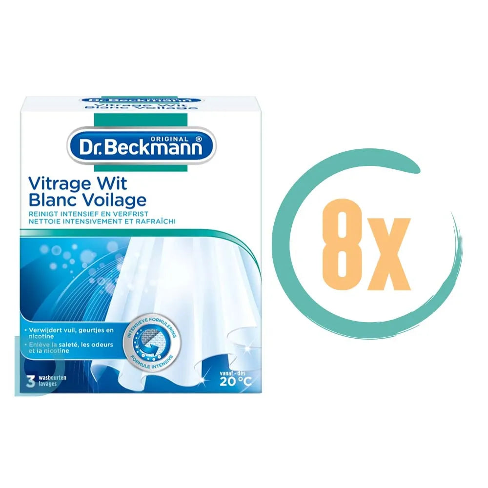 8x Dr. Beckmann Vitrage Wit 120gr, VoordeligInslaan.nl