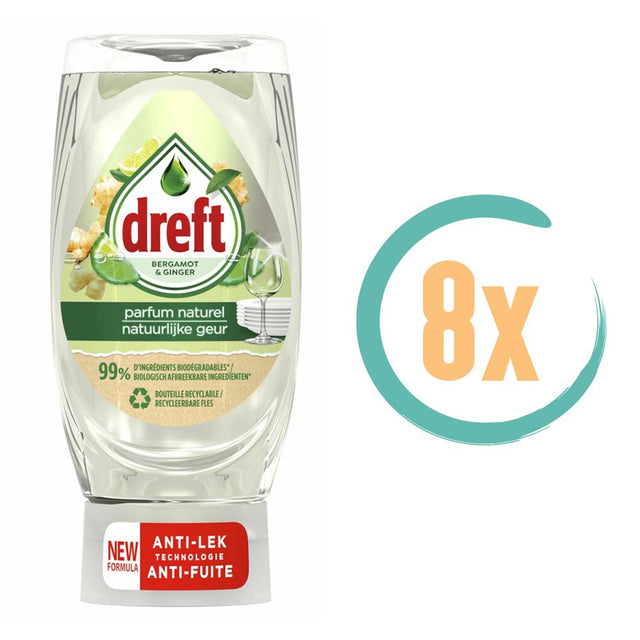 8x Dreft Bergamot & Gember Afwasmiddel 370ml, VoordeligInslaan.nl