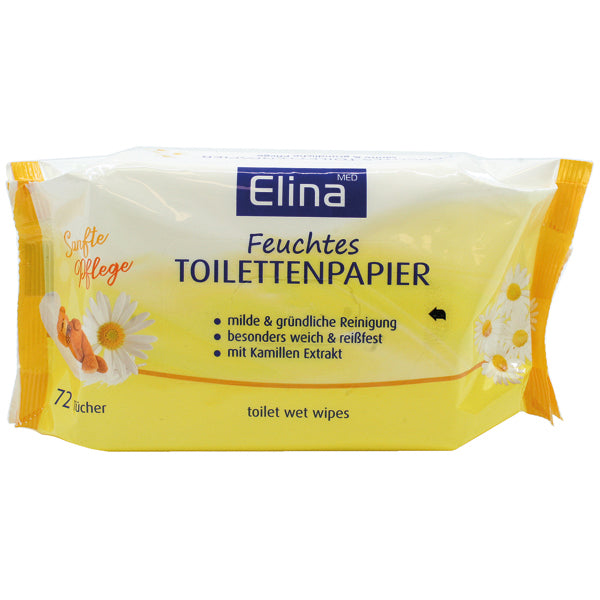 6x Elina Vochtig Toiletpapier Kamille 72stuks