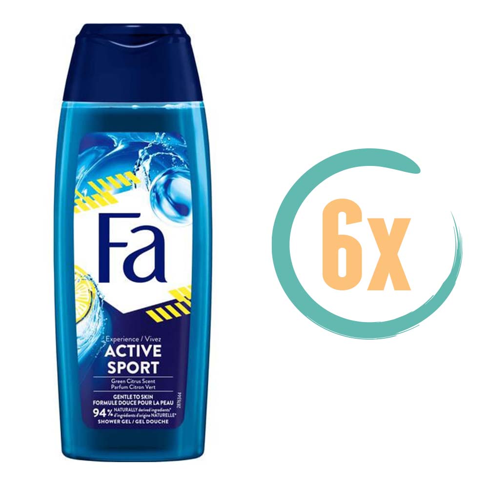 6x Fa Active Sport Douchegel 250ml