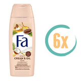 6x Fa Cacao & Kokos Oil Douchegel 250ml, VoordeligInslaan.nl