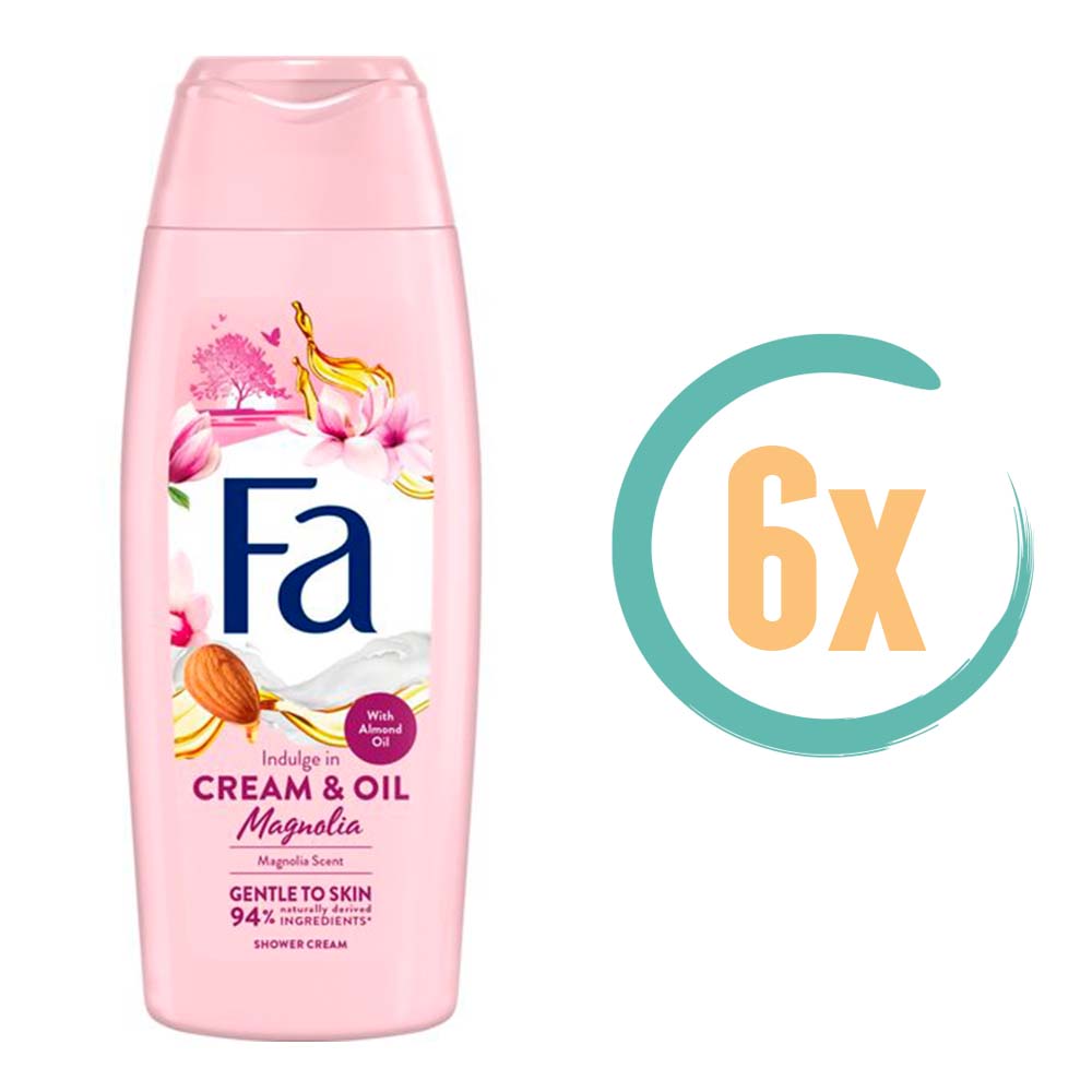 6x Fa Cream & Magnolia Douchecrème 250ml, VoordeligInslaan.nl