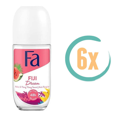 6x Fa Fiji Dream Deoroller 50ml, VoordeligInslaan.nl