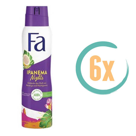 6x Fa Ipanema Nights Deospray 150ml, VoordeligInslaan.nl