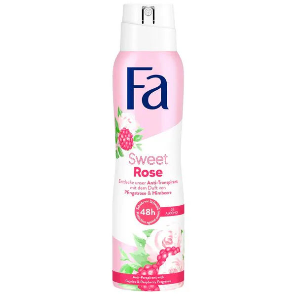 6x Fa Sweet Rose Deospray 150ml, VoordeligInslaan.nl