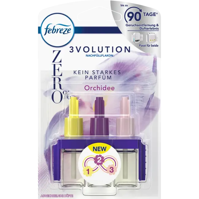 9x Febreze 3volution Orchidee Navulling 20ml