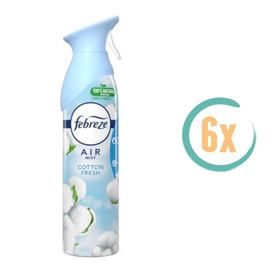 6x Febreze Cotton Fresh Luchtverfrisserspray 300ml