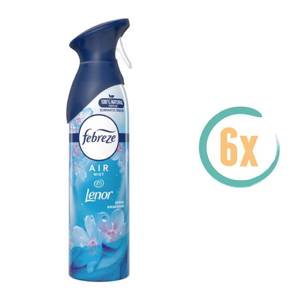 6x Febreze Lenor Spring Awakening Luchtverfrisserspray 300ml