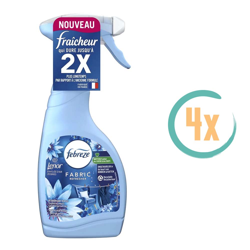 4x Febreze Textielverfrisser Lenor Zeebries 500ml