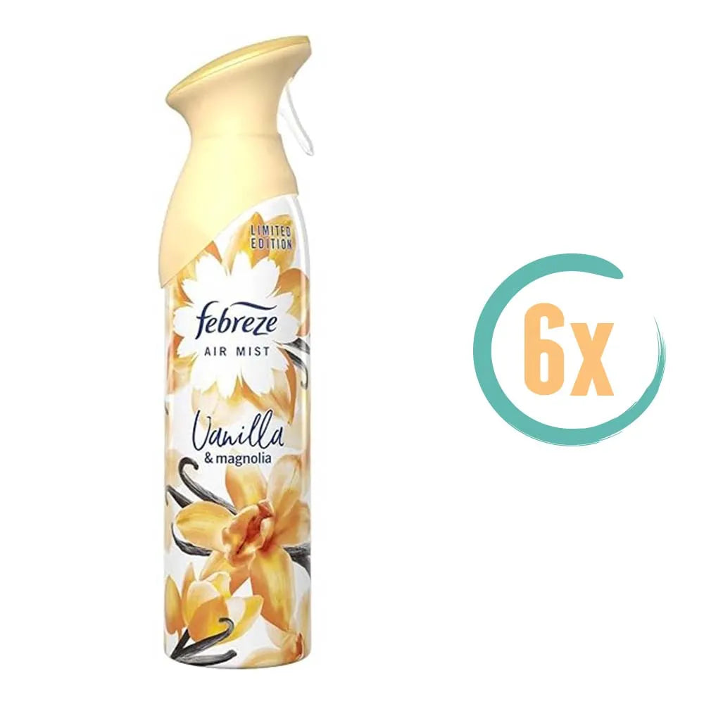 6x Febreze Vanilla & Magnolia Luchtverfrisserspray 300ml