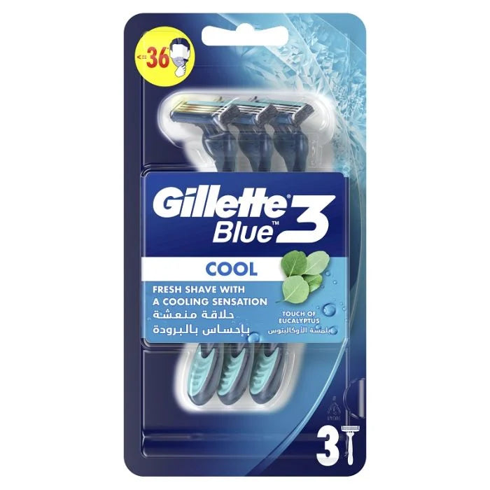 Gillette Blue Cool Eucalyptus Wegwerpscheermesjes 3 stuks