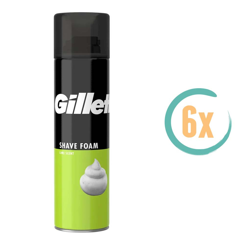 6x Gillette Scheerschuim Lime Scent 200ml