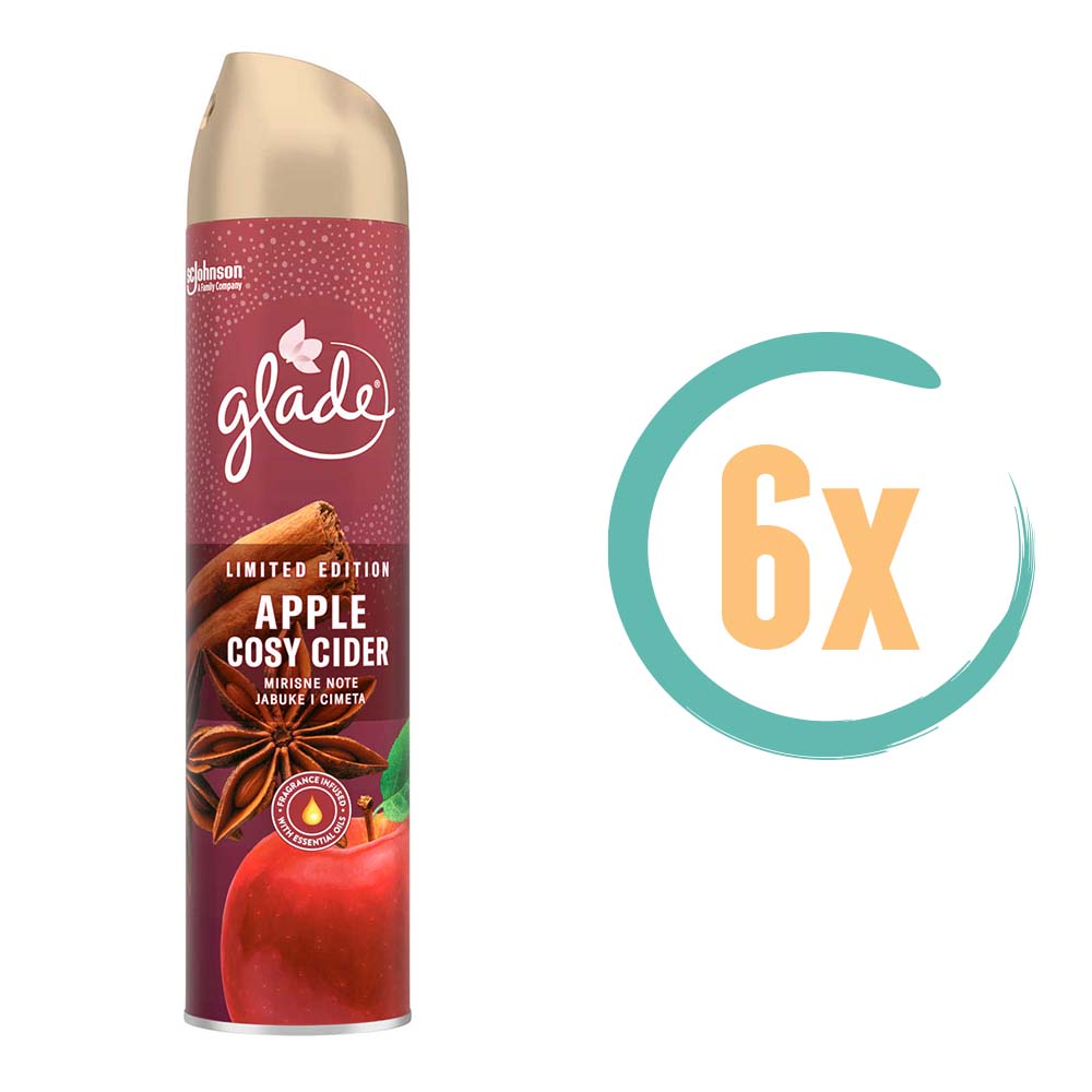 6x Glade Apple Cosy Cider Luchtverfrisserspray 300ml, VoordeligInslaan.nl