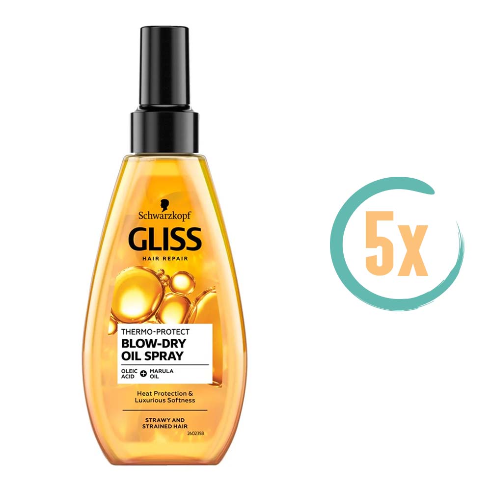 5x Gliss Kur Blow-Dry Oil Spray 150ml