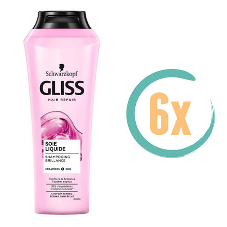 6x Gliss Kur Liquid Silk Shampoo 250ml, VoordeligInslaan.nl