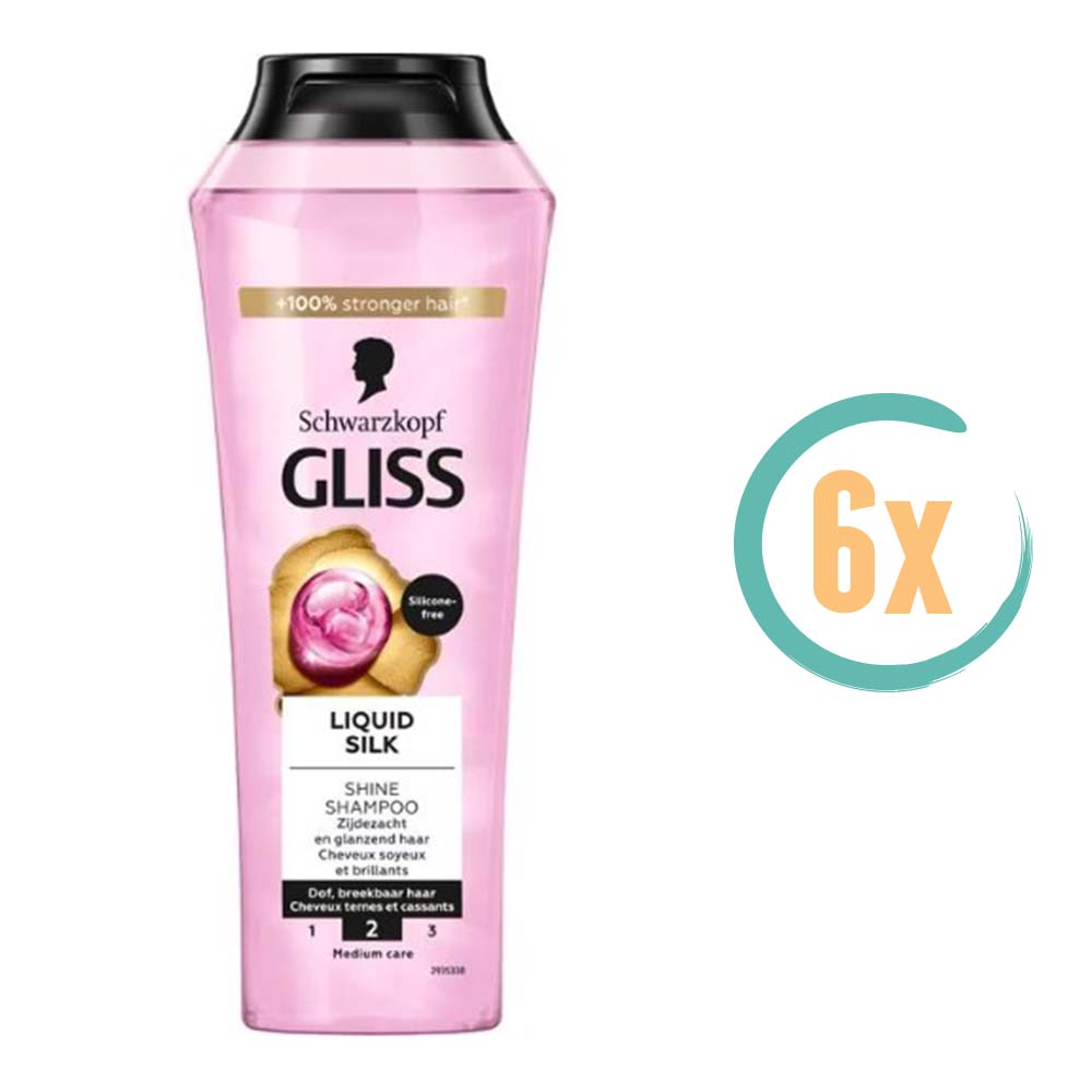 6x Gliss Kur Liquid Silk Shampoo 400ml