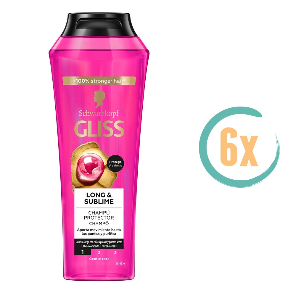 6x Gliss Kur Long & Sublime Shampoo 400ml