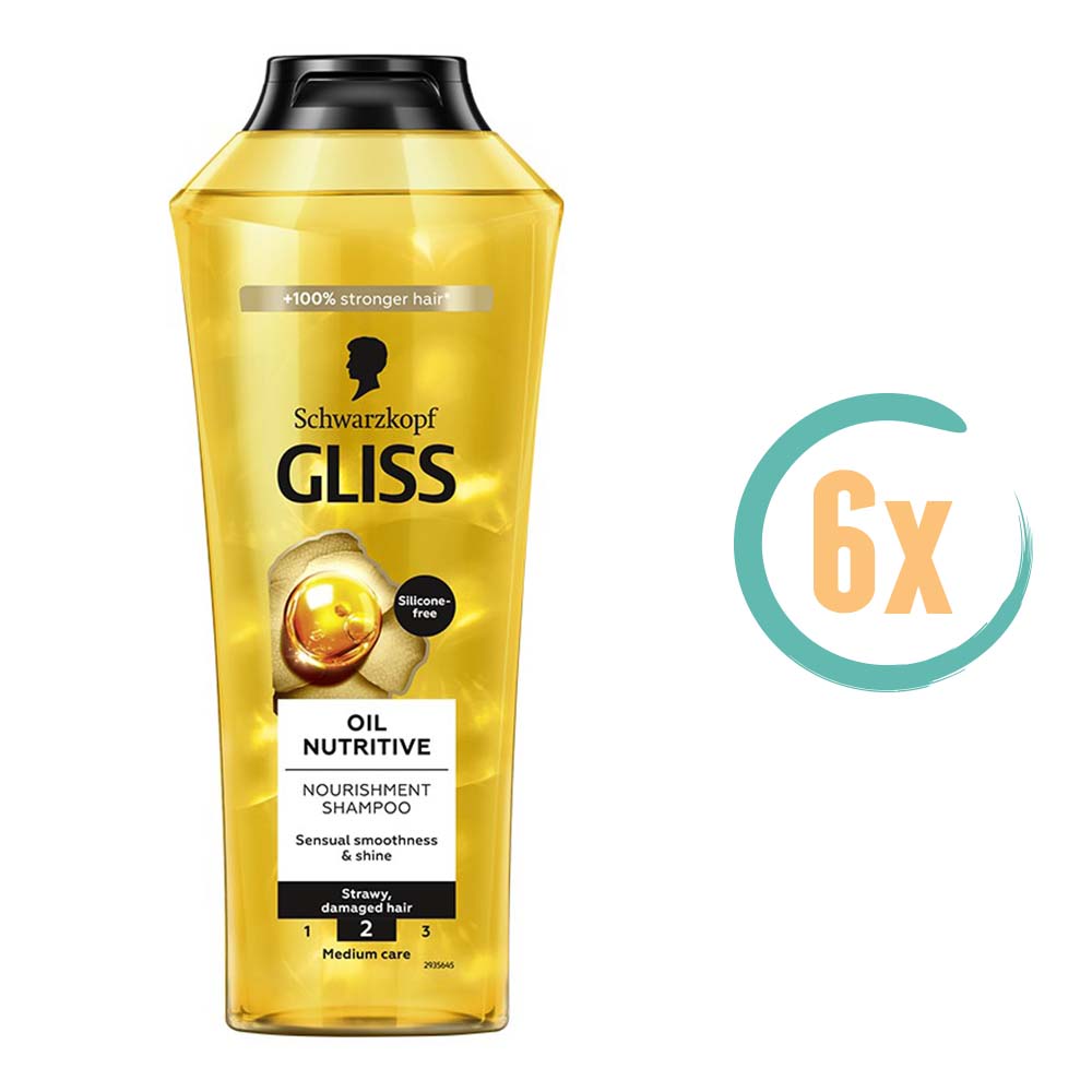 6x Gliss Kur Oil Nutritive Shampoo 250ml