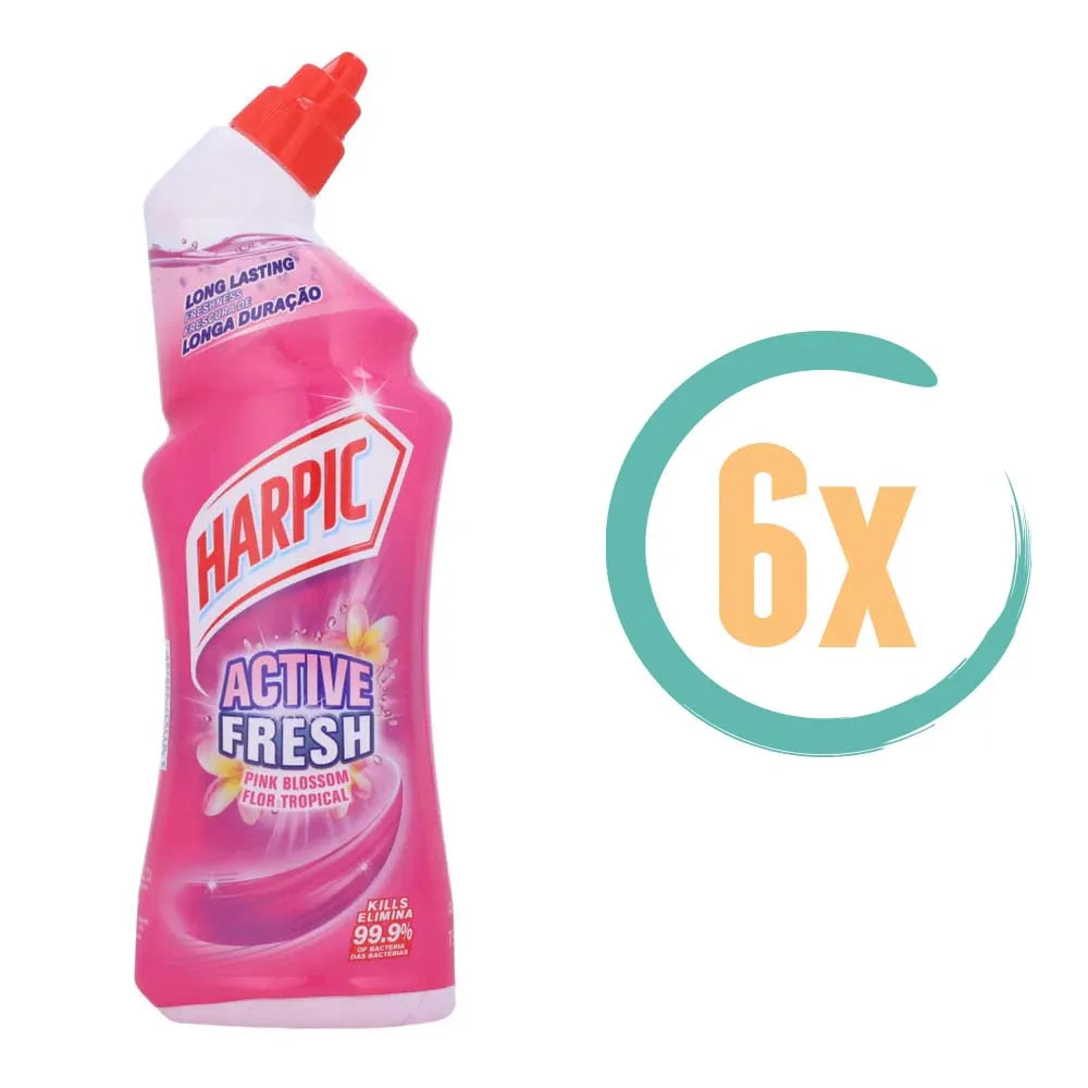 6x Harpic Toiletreiniger Active Fresh Pink Blossom 750ml, VoordeligInslaan.nl