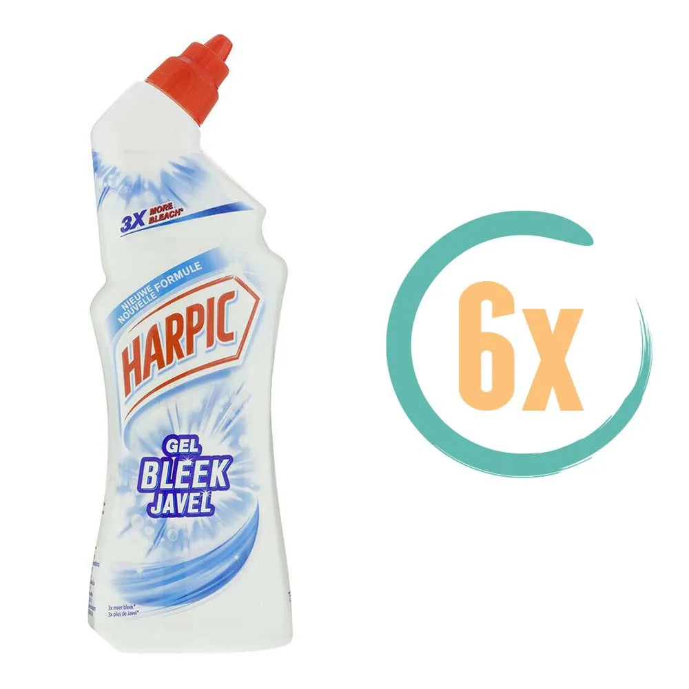 6x Harpic Toiletreiniger met Bleek 750ml, VoordeligInslaan.nl