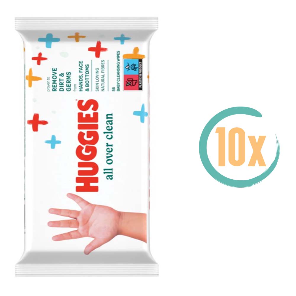 10x Huggies All Over Clean Billendoekjes 56 doekjes