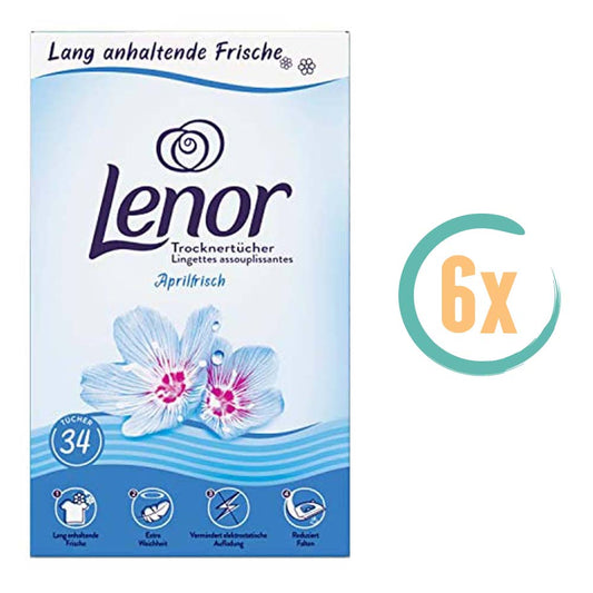 6x Lenor Droogtrommeldoekjes Aprilfris