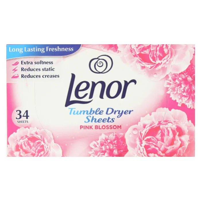 6x Lenor Droogtrommeldoekjes Pink Blossom 34 stuks