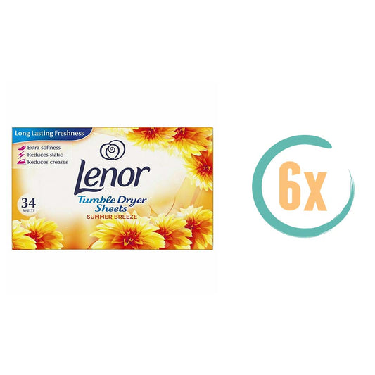 6x Lenor Droogtrommeldoekjes Summer Breeze