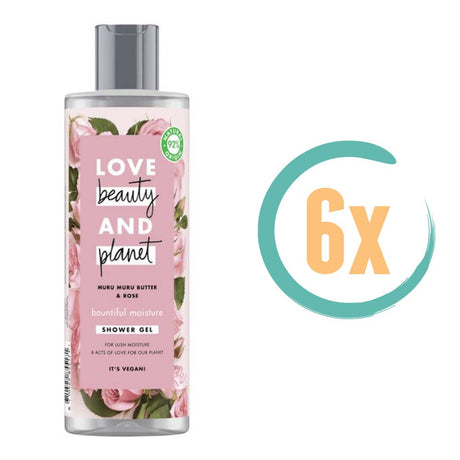 6x Love Beauty and Planet Bountiful Moisture Douchegel 400ml, VoordeligInslaan.nl