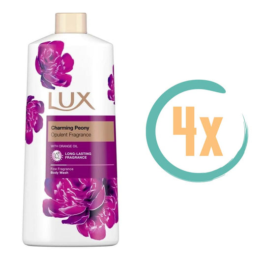 4x Lux Charming Peony with Orange Oil Douchegel 600ml