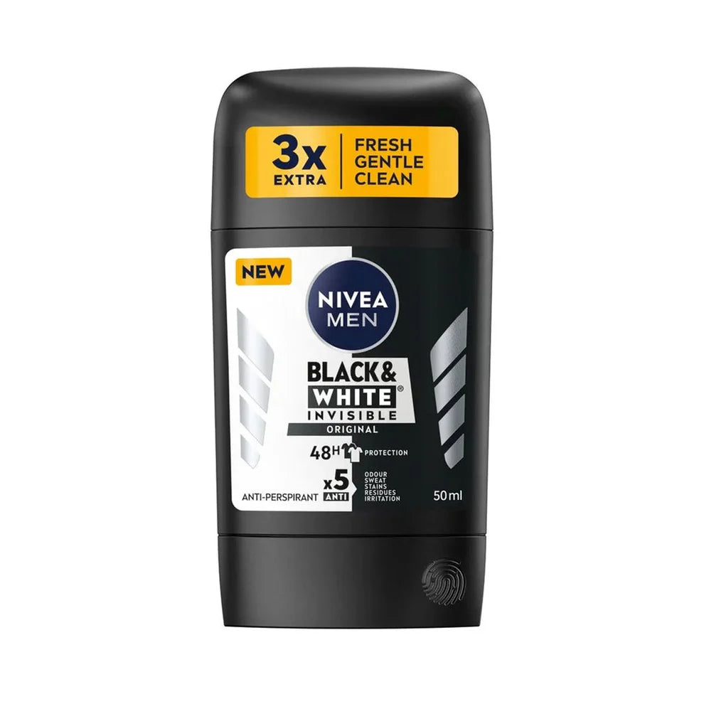 5x Nivea Black & White Original Deostick 50ml