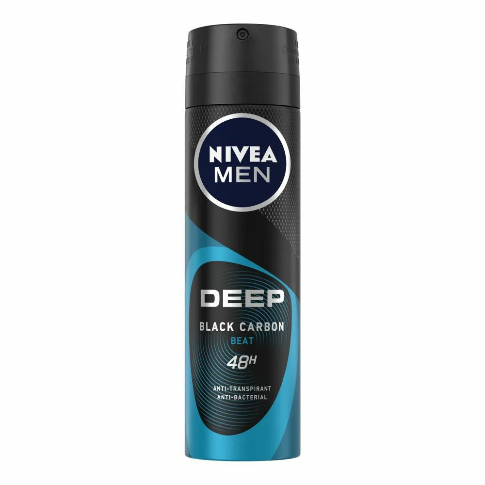 6x Nivea Deep Beat Black Carbon Deospray 150ml