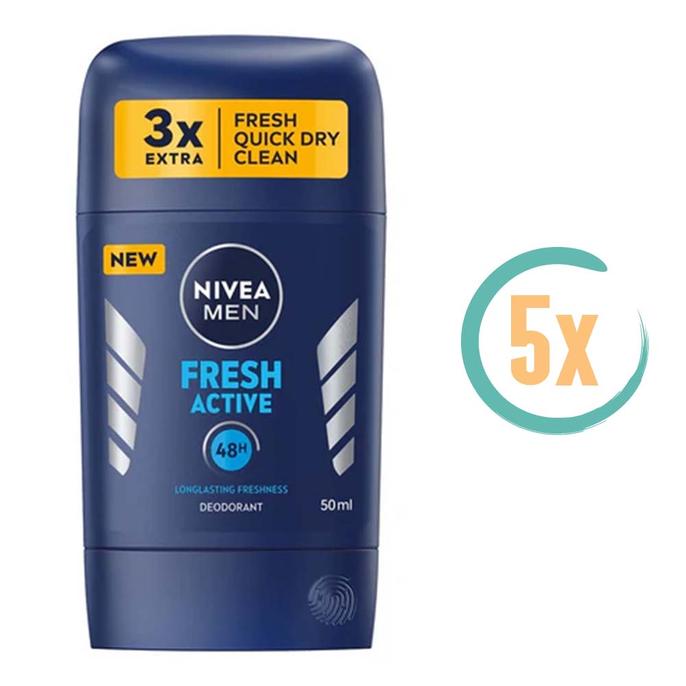 5x Nivea Fresh Active Deostick 50ml