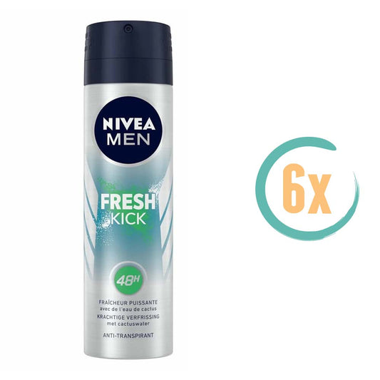 6x Nivea Fresh Kick Deospray 150ml