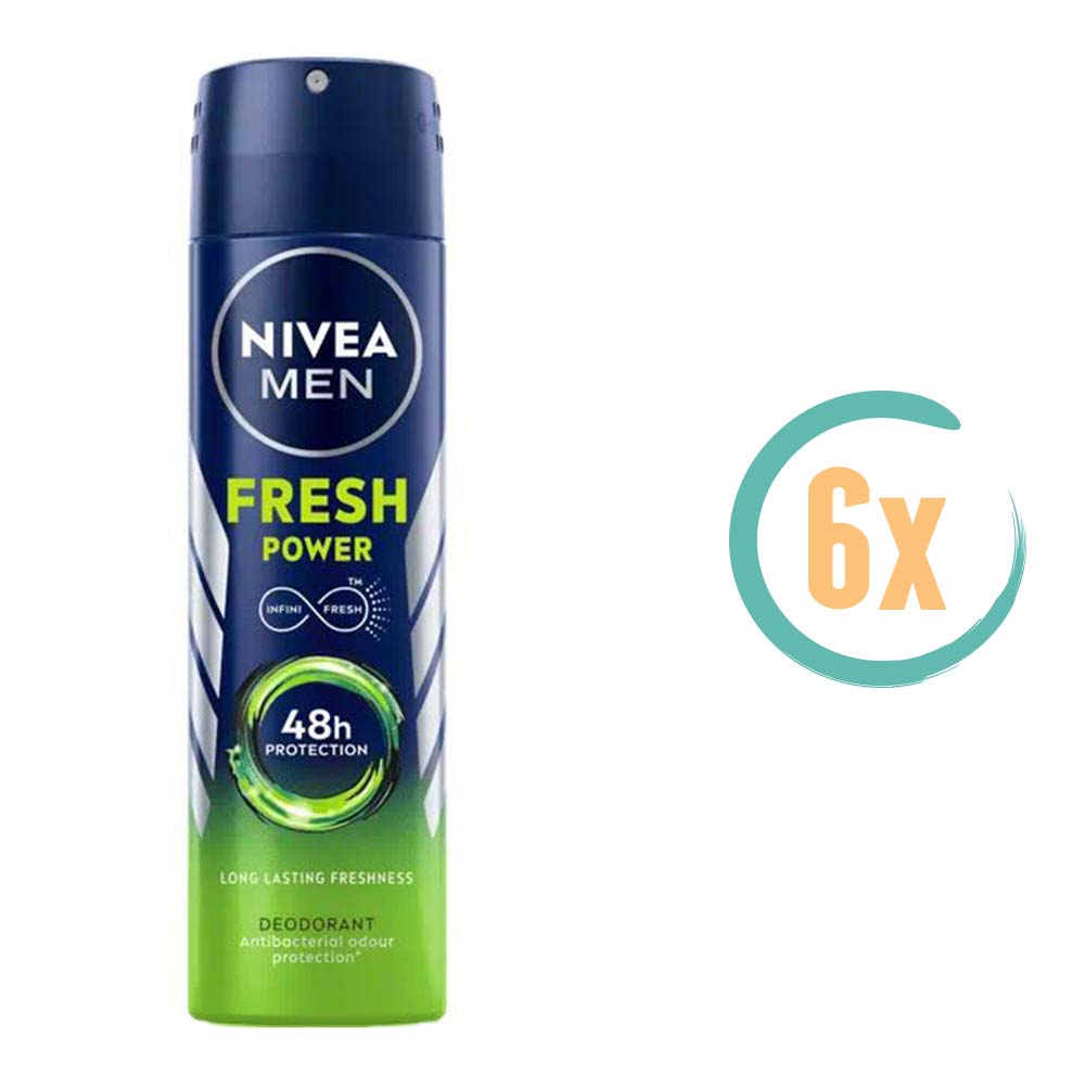 6x Nivea Fresh Power Deospray 150ml