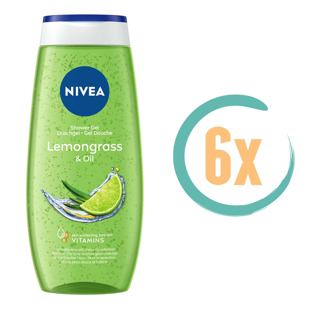 6x Nivea Lemongrass & Oil Douchegel 250ml