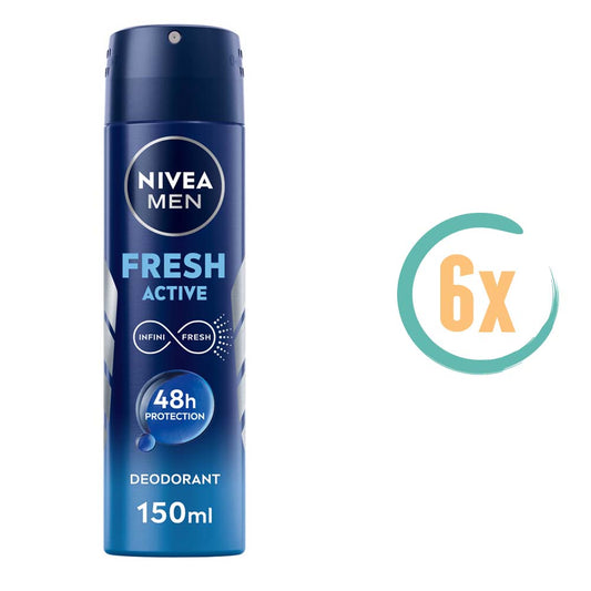 6x Nivea Fresh Active Deospray 150ml