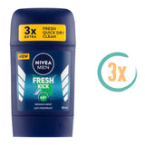 3x Nivea Fresh Kick Deostick 50ml