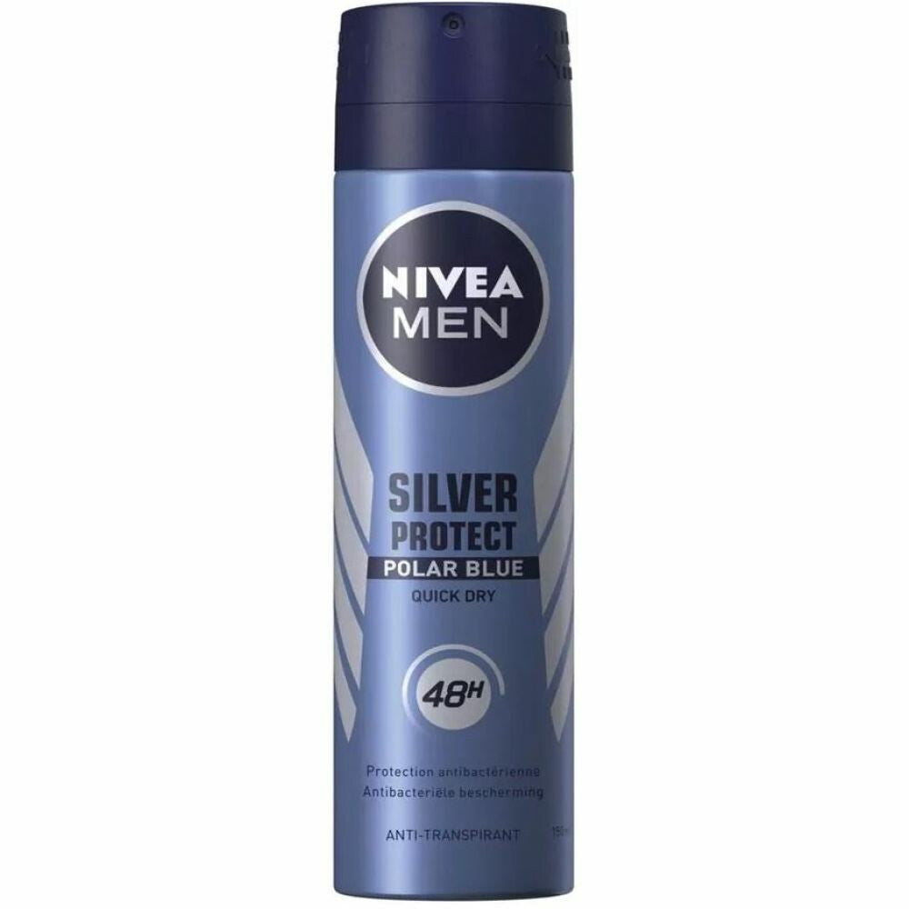 6x Nivea Silver Protect Polar Blue Deospray 150ml