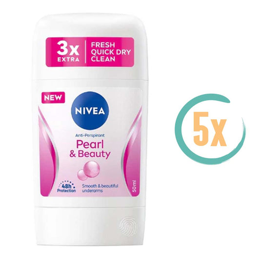 5x Nivea Pearl & Beauty Deostick 50ml