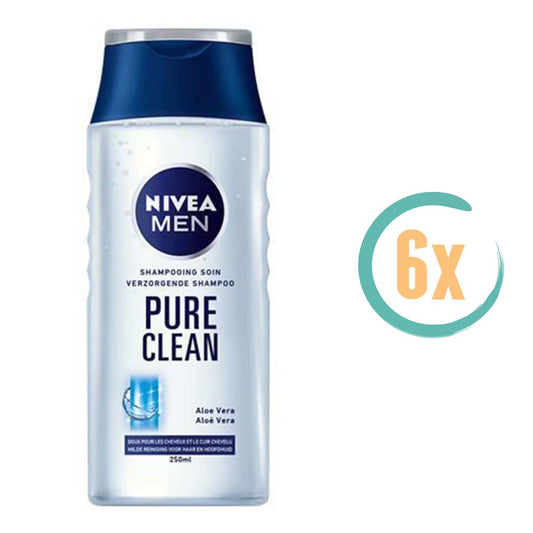 6x Nivea Pure Clean Shampoo 250ml