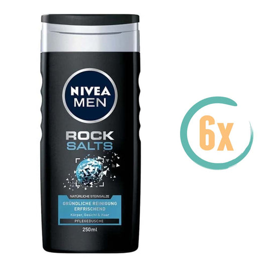 6x Nivea Rock Salts Douchegel 250ml