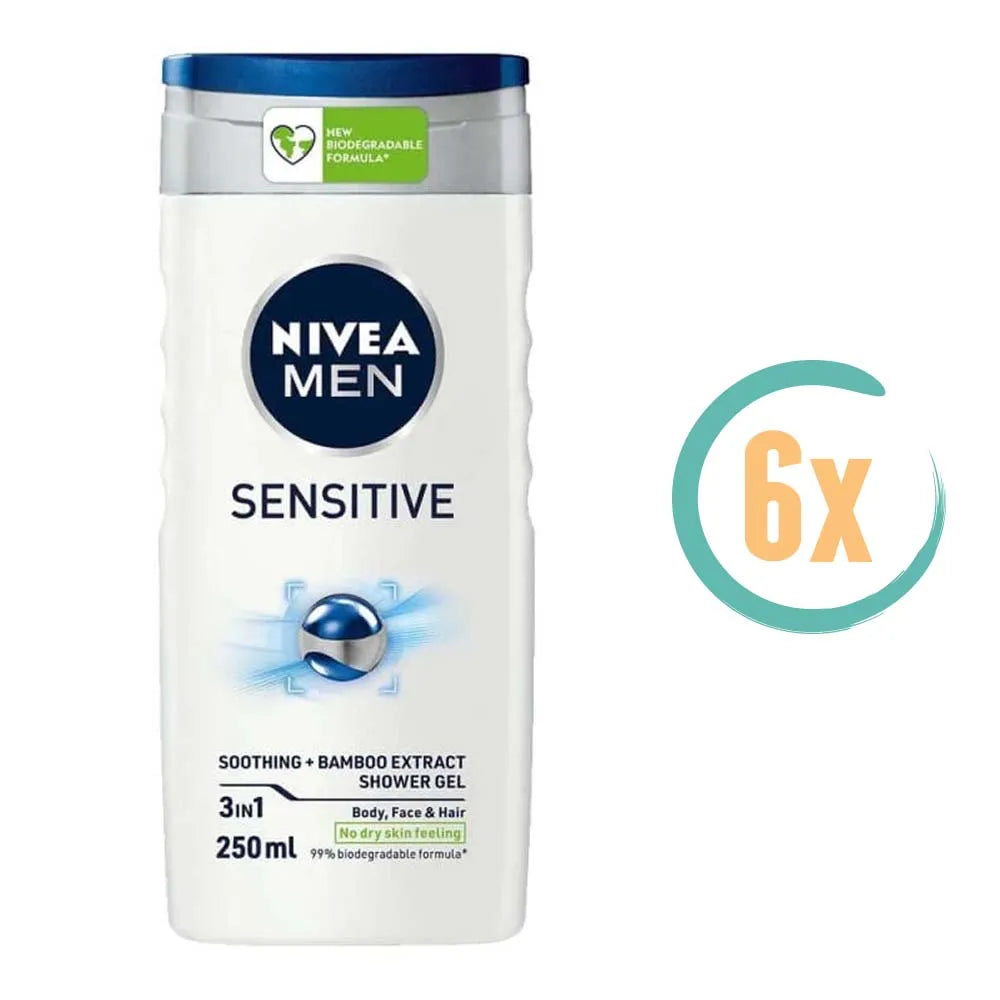 6x Nivea Sensitive Douchegel 250ml