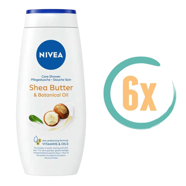 6x Nivea Shea Butter & Botanical Oil Douchegel 250ml, VoordeligInslaan.nl