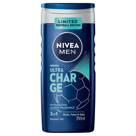 6x Nivea Ultra Charge 3in1 Douchegel Football Edition 250ml